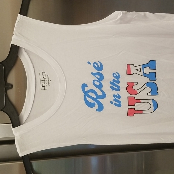 💕MIKEN FLOW💕 Graphic Tank Top ROSE IN THE USA Medium NWOT - Picture 4 of 8